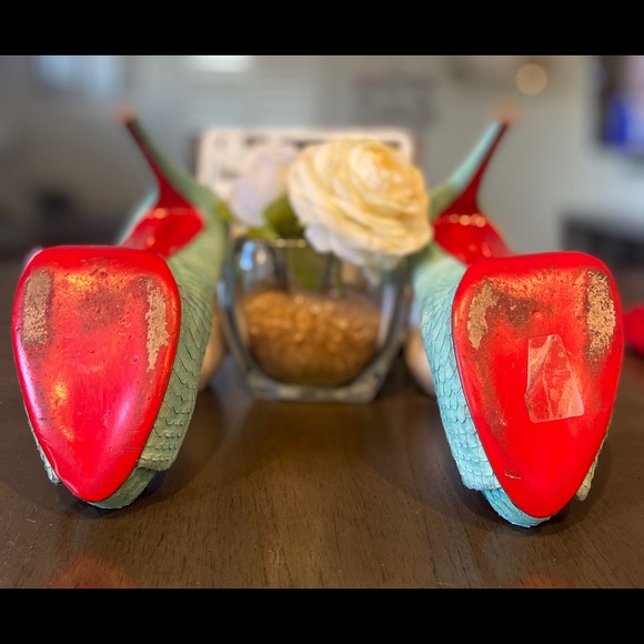 Christian Louboutin Matt Python Blue Turquoise - Picture 6 of 6